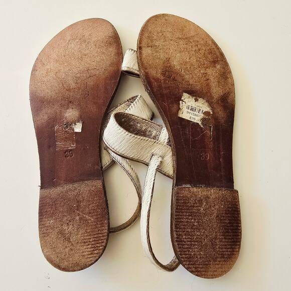 Freebird Aruba Calf Hair Strap Sandal Cream Brown Size 39 - Picture 6 of 8